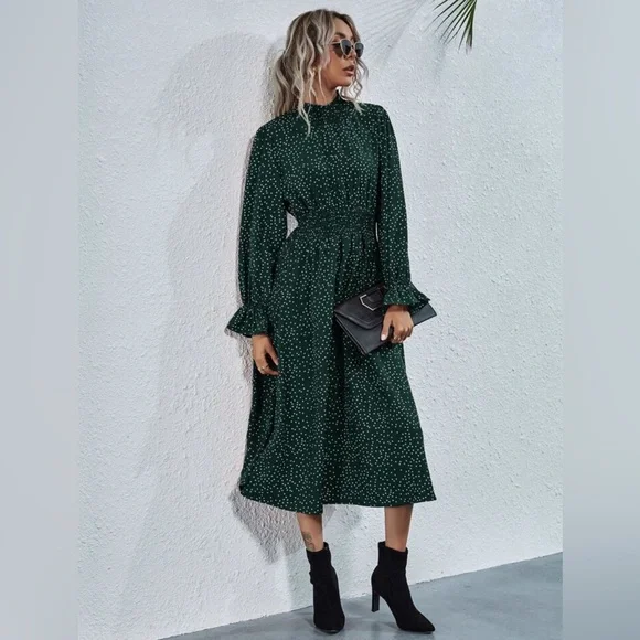 Shein Dresses | Polka Dot Flowy Dress | Color: Green | Size: 2 | Starapparel164'S Closet